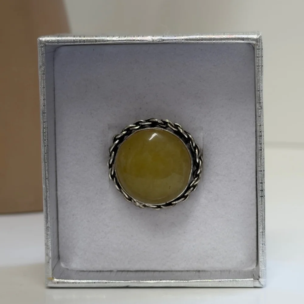 Hand crafted aventuraventuri Gemstone Round Ring Silver Plated 925 Size 7.75 New - Picture 6 of 8
